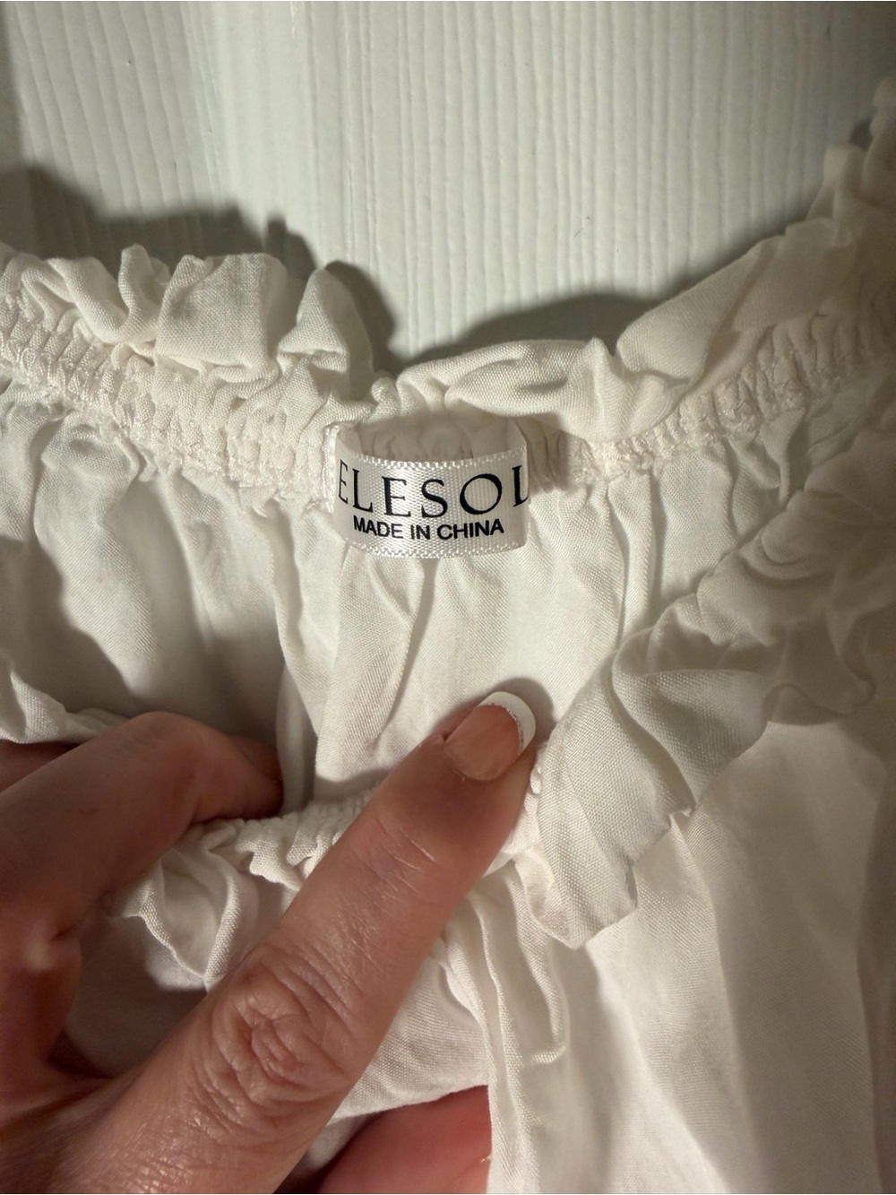 Women's Off-Shoulder Peasant Puff Sleeve Top in White - Picture 2 of 4